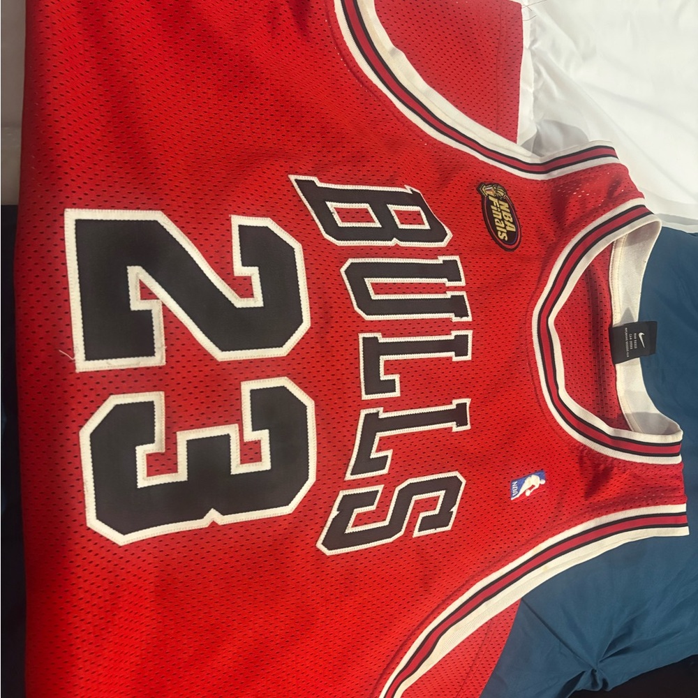 Nike Bulls Red Jersey with Black and White Trim